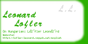 leonard lofler business card